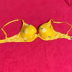 Yellow Floral PINK Bra